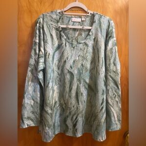 Soft Green Shades Belle by Kim Gravel Long Sleeve Top